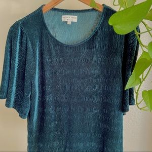 Madewell velvet sleeved blouse